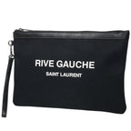 Saint Laurent Rive Gauche Clutch Canvas Black