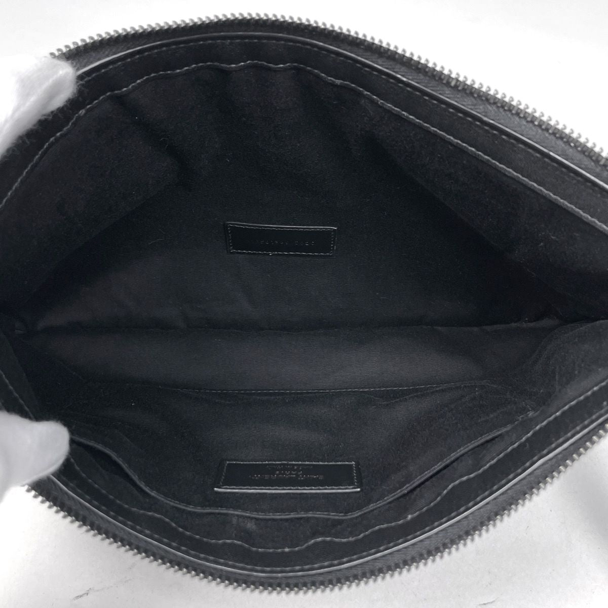 Saint Laurent Rive Gauche Clutch Canvas Black — view 6