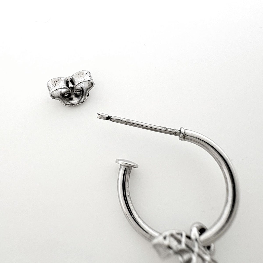 Chanel CC Logo Earrings Swing Silver Plated — view 3