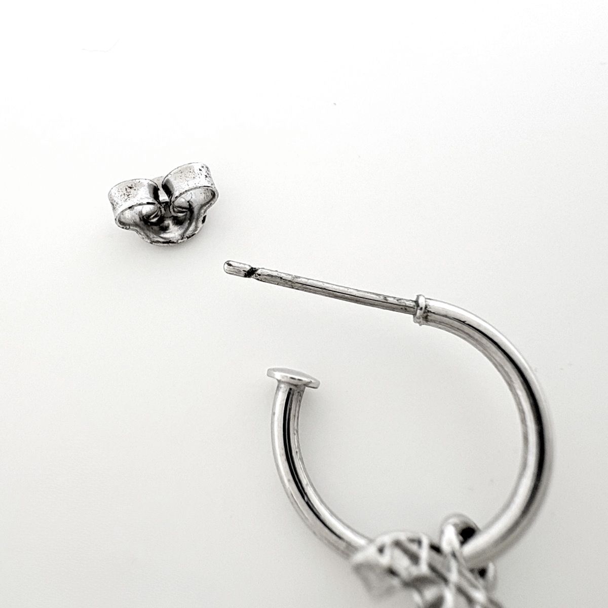 Chanel CC Logo Earrings Swing Silver Plated — view 3