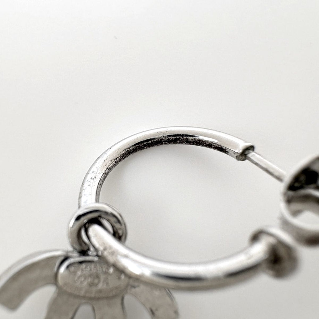 Chanel CC Logo Earrings Swing Silver Plated — view 4