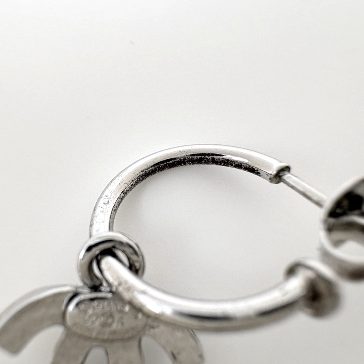 Chanel CC Logo Earrings Swing Silver Plated — view 4