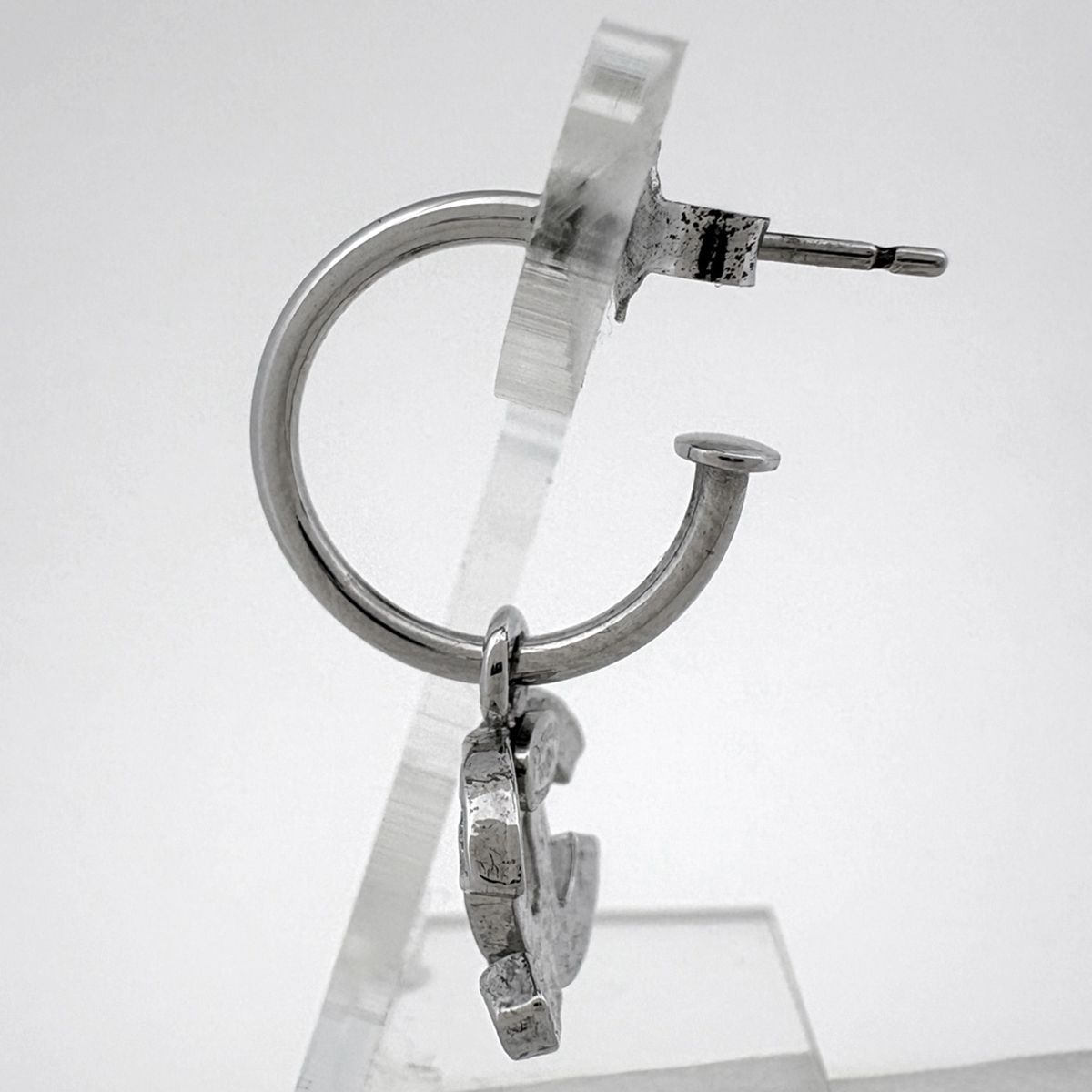 Chanel CC Logo Earrings Swing Silver Plated — view 2