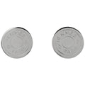 Hermes Series Earrings Coin Round Silver Plated