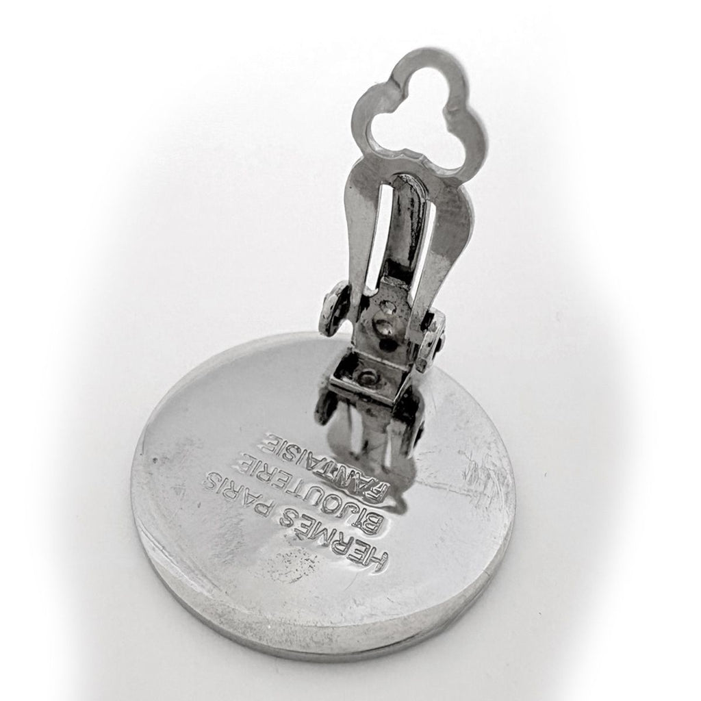 Hermes Series Earrings Coin Round Silver Plated — view 3