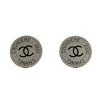 Chanel Earrings CC Logo Silver Black Croisiere