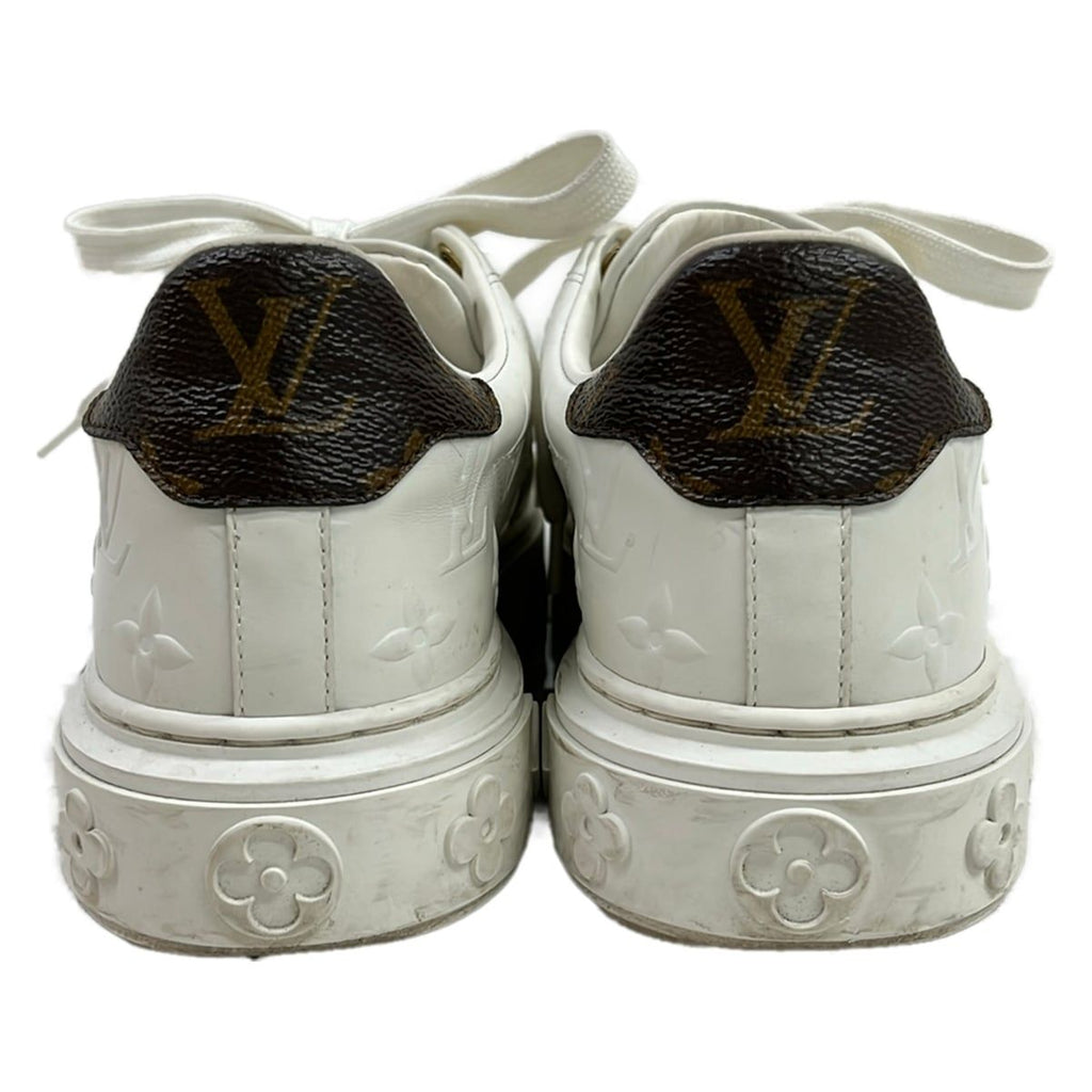 Louis Vuitton Sneakers 36.5 Time Out Line White Dark Brown Leather — view 3