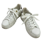 Louis Vuitton Sneakers 36.5 Time Out Line White Dark Brown Leather — view 2