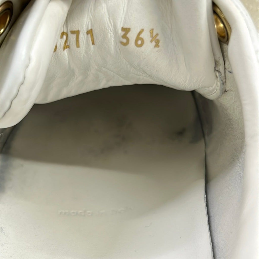 Louis Vuitton Sneakers 36.5 Time Out Line White Dark Brown Leather — view 6