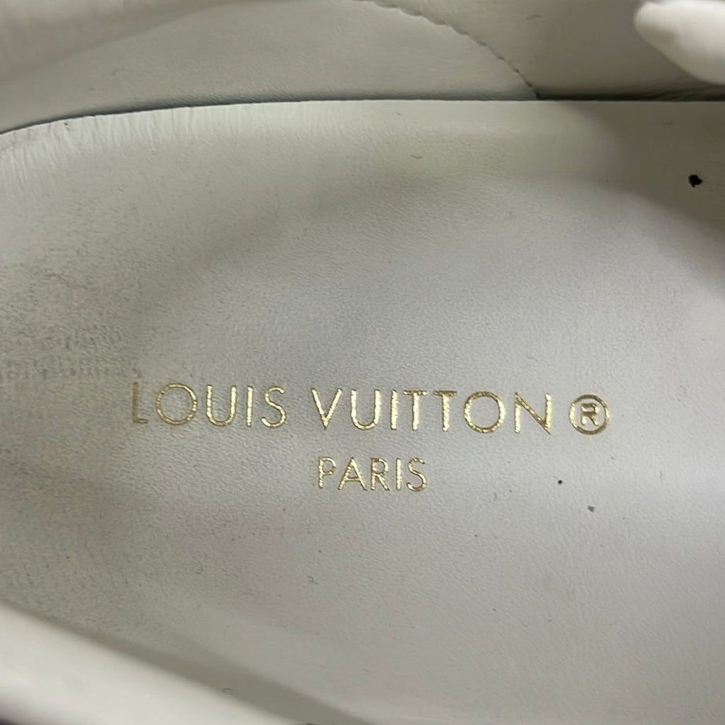 Louis Vuitton Sneakers 36.5 Time Out Line White Dark Brown Leather — view 5