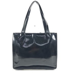 Chanel Shoulder Bag Logo Patent Leather Black — view 2