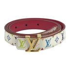 Louis Vuitton Belt Ceinture Initial Unknown Monogram Multicolor Canvas Blanc