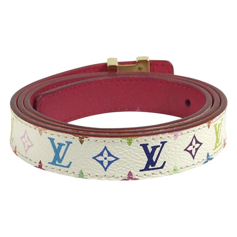 Louis Vuitton Belt Ceinture Initial Unknown Monogram Multicolor Canvas Blanc — view 4