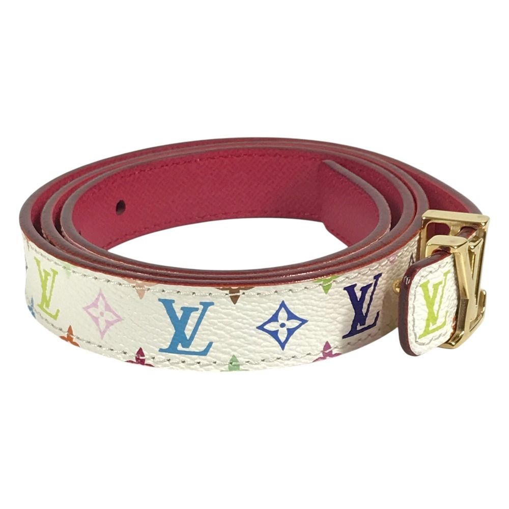 Louis Vuitton Belt Ceinture Initial Unknown Monogram Multicolor Canvas Blanc — view 3