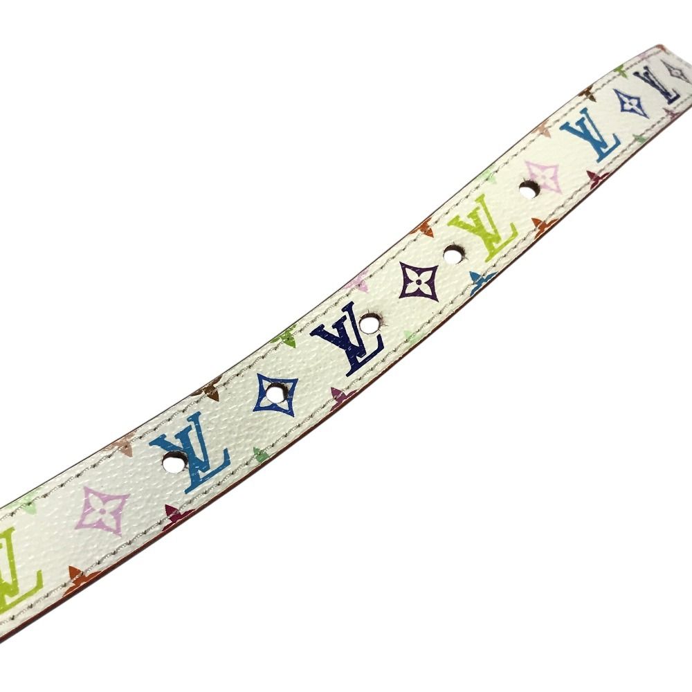 Louis Vuitton Belt Ceinture Initial Unknown Monogram Multicolor Canvas Blanc — view 6