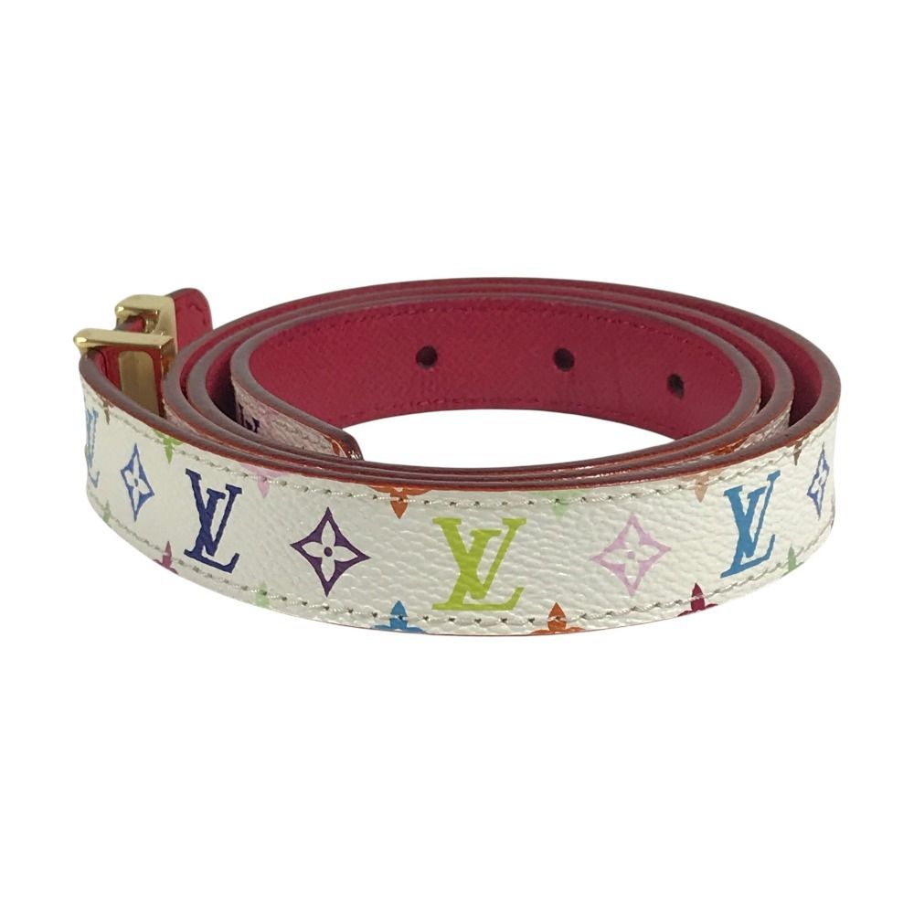 Louis Vuitton Belt Ceinture Initial Unknown Monogram Multicolor Canvas Blanc — view 2