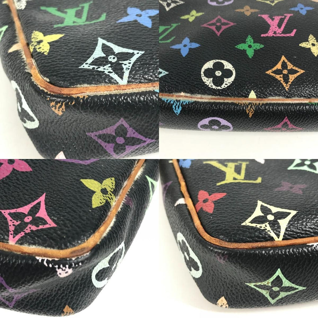 Louis Vuitton Shoulder Bag Pochette Monogram Multicolor Canvas Noir Black — view 9