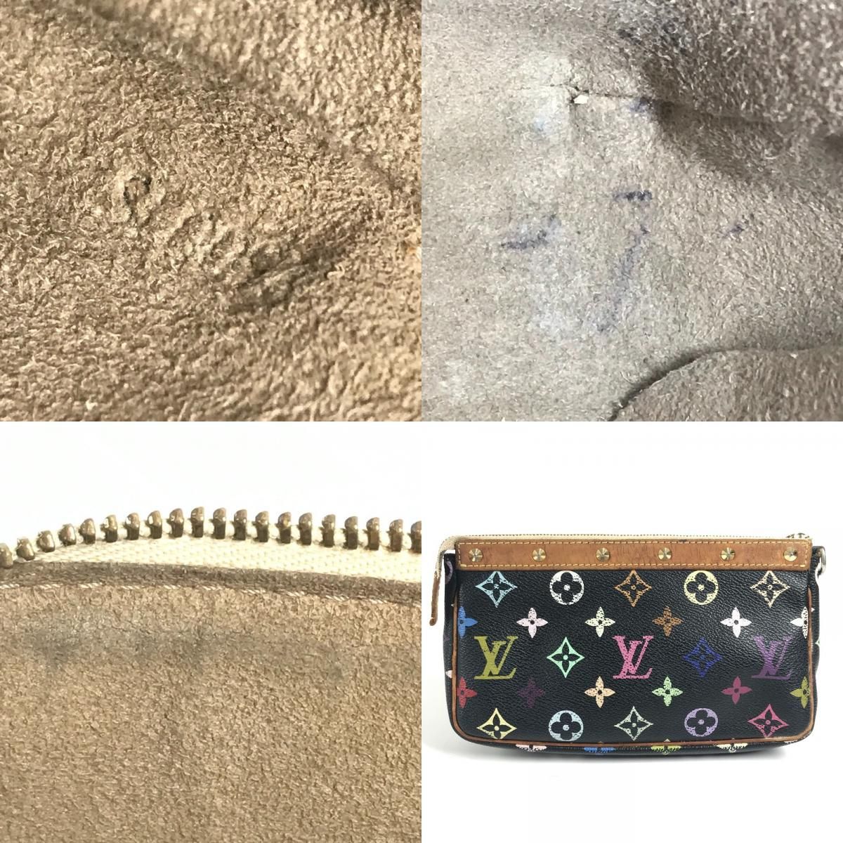 Louis Vuitton Shoulder Bag Pochette Monogram Multicolor Canvas Noir Black — view 7