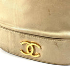 Chanel Shoulder Bag Triple Coco CC Logo Drawstring Leather Beige — view 2
