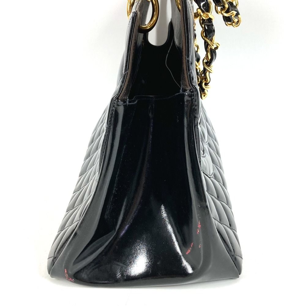 Chanel Handbag Quilted CC Logo Patent Leather Black — view 3