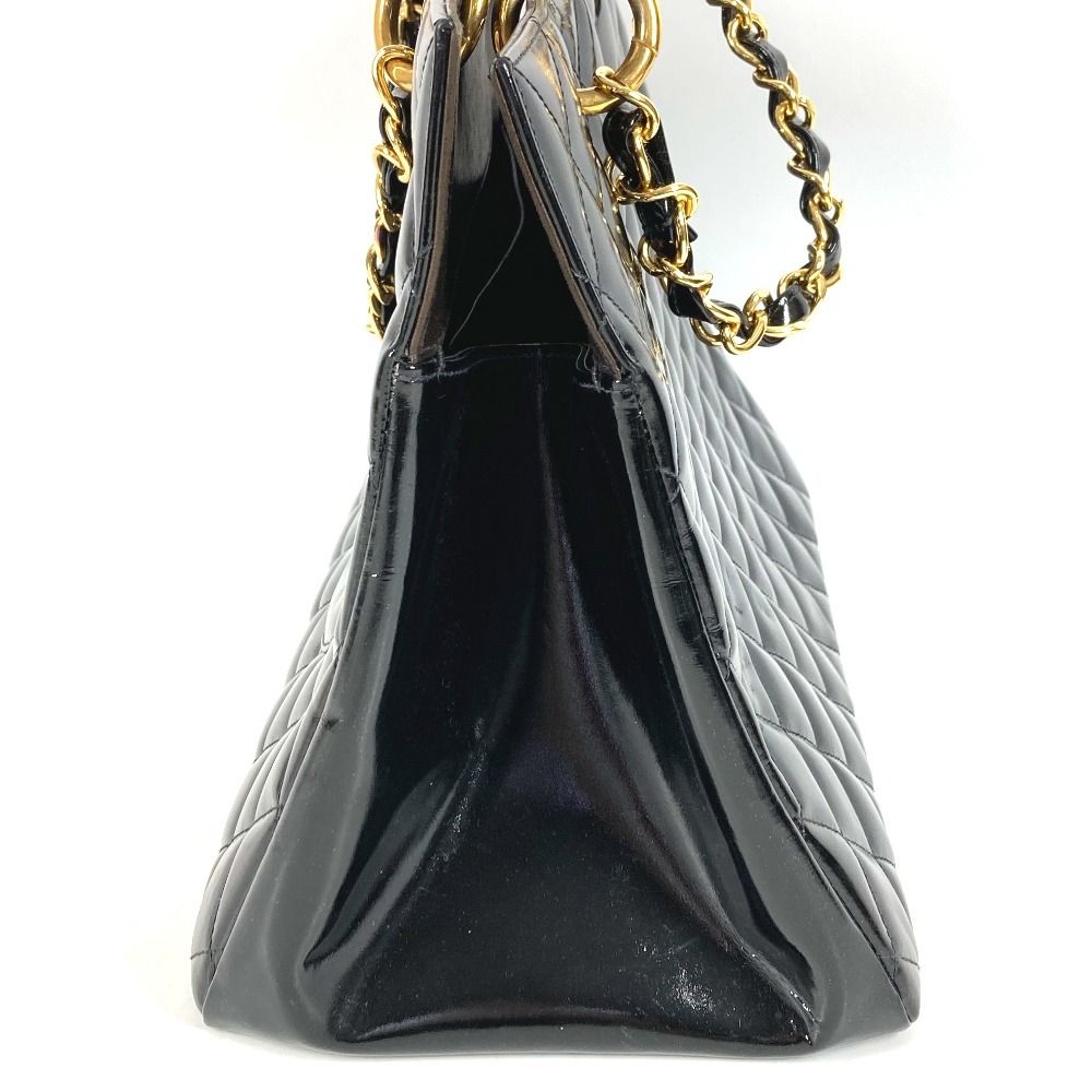 Chanel Handbag Quilted CC Logo Patent Leather Black — view 4