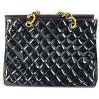 Chanel Handbag Quilted CC Logo Patent Leather Black — view 2