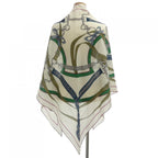 Hermes Morning Walk White M Shawl Scarf — view 2