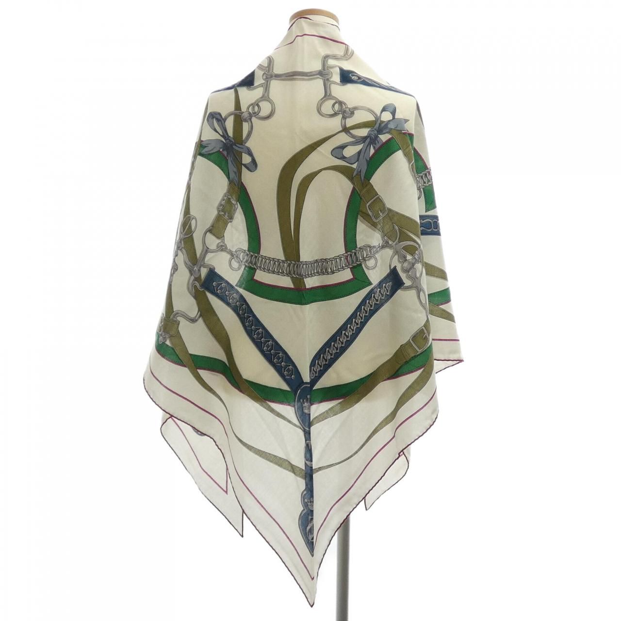 Hermes Morning Walk White M Shawl Scarf — view 2