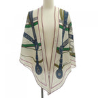 Hermes Morning Walk White M Shawl Scarf