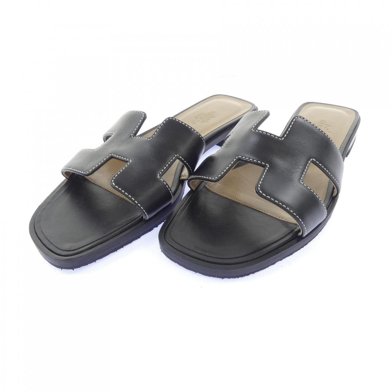 Hermes Oran Sandals Black — view 3