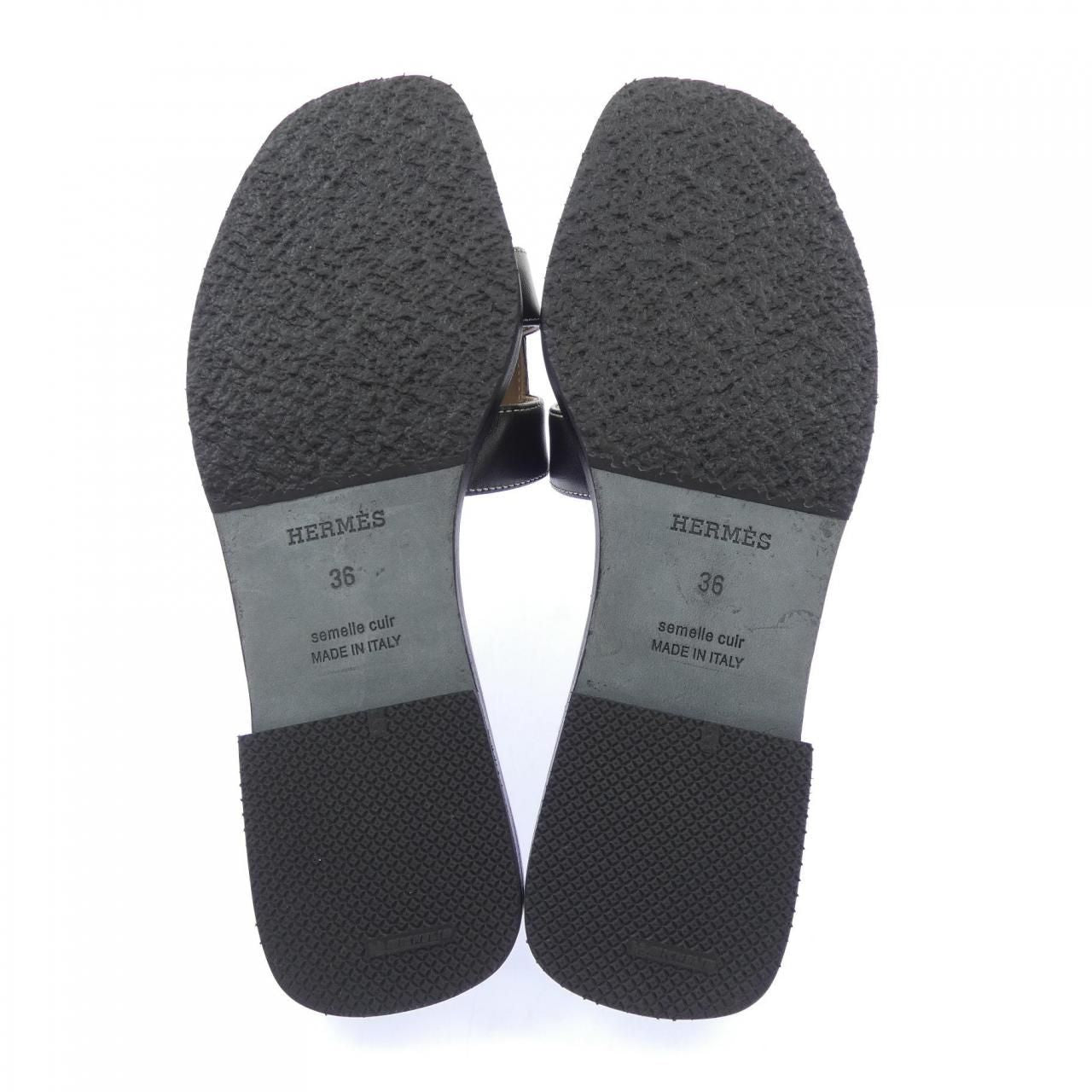 Hermes Oran Sandals Black — view 4