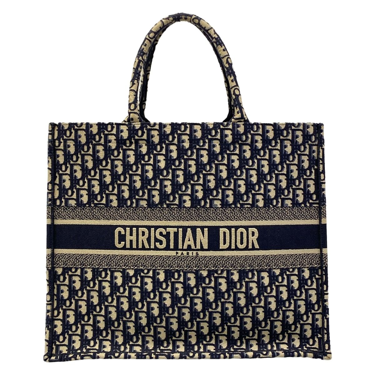 Dior Tote Book Large Beige Dark Navy