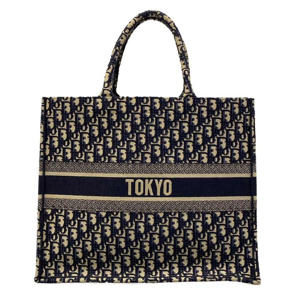 Dior Tote Book Large Beige Dark Navy — view 3