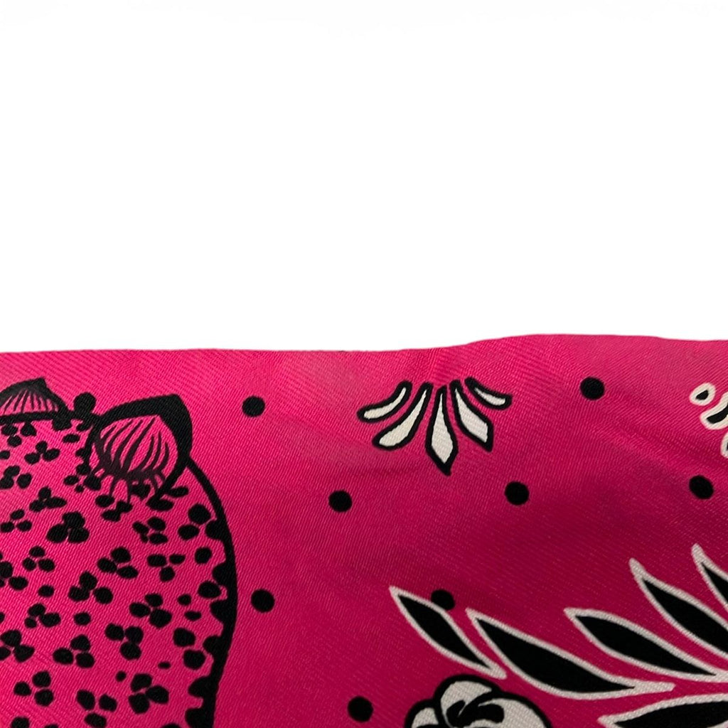 Hermes Scarf Twilly Pink Black White Ribbon les Leopards — view 5