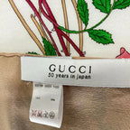 Gucci Scarf White Gray Beige Multi Floral Pattern — view 2