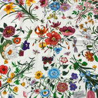Gucci Scarf White Gray Beige Multi Floral Pattern — view 4