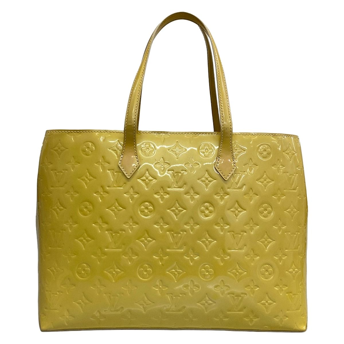 Louis Vuitton Handbag Monogram Vernis Wilshire MM Blanc Corail Leather — view 3