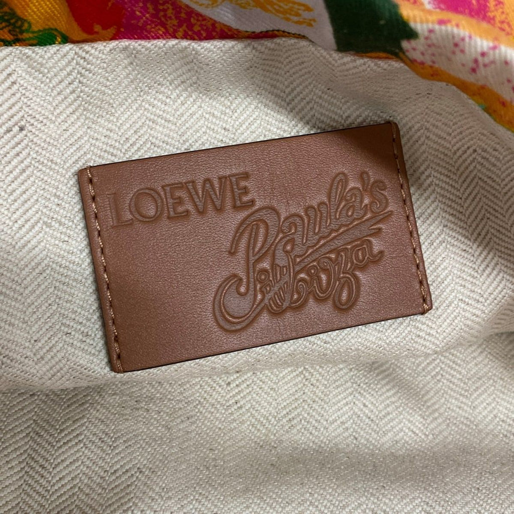 Loewe Pouch Bottle Cap Drawstring Pink Orange Multi Paulas Ibiza Cotton — view 5