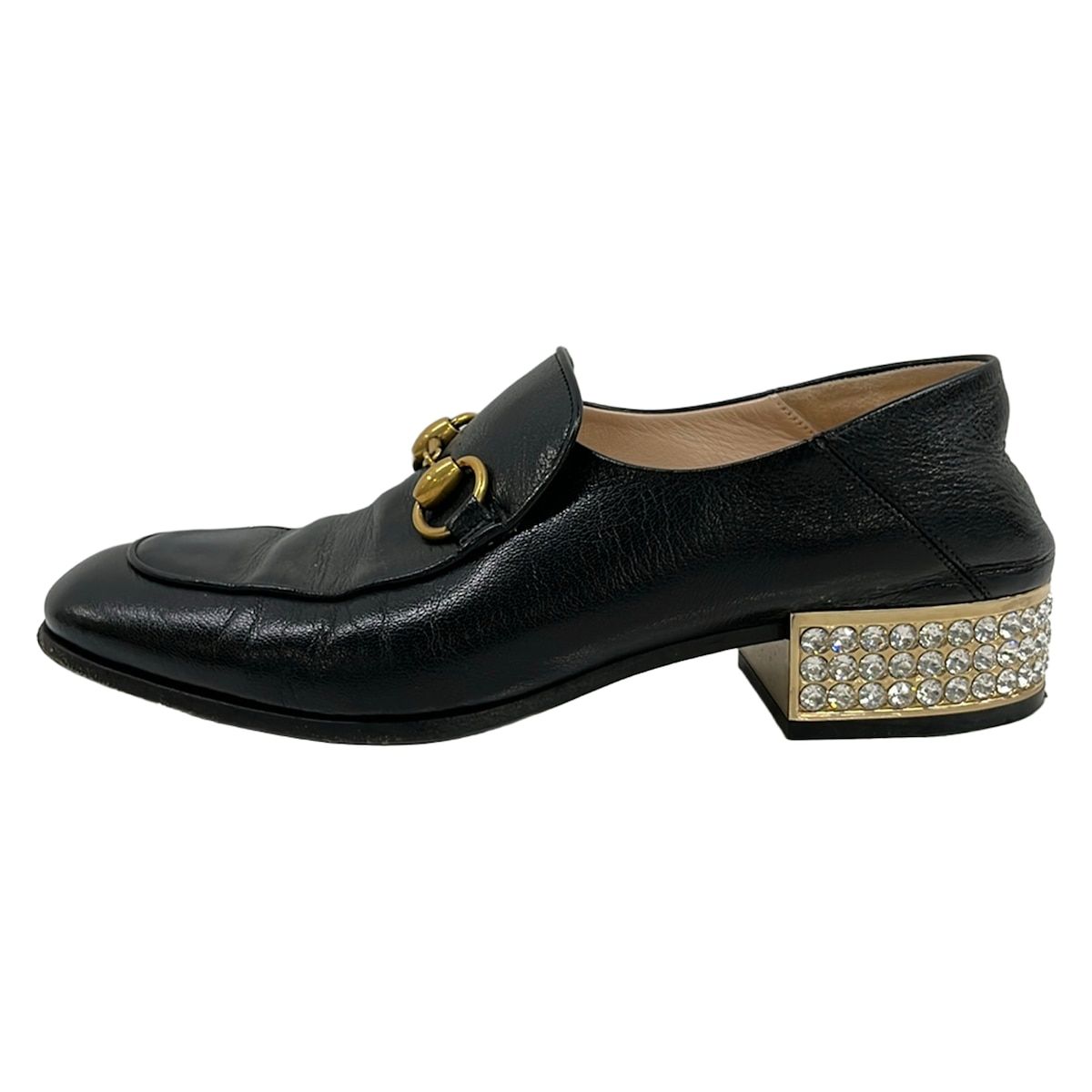 Gucci Loafers 37 Horsebit Black Bijuu Leather