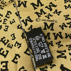 Hermes Scarf Twill Beige Black Ribbon Alphabet — view 3