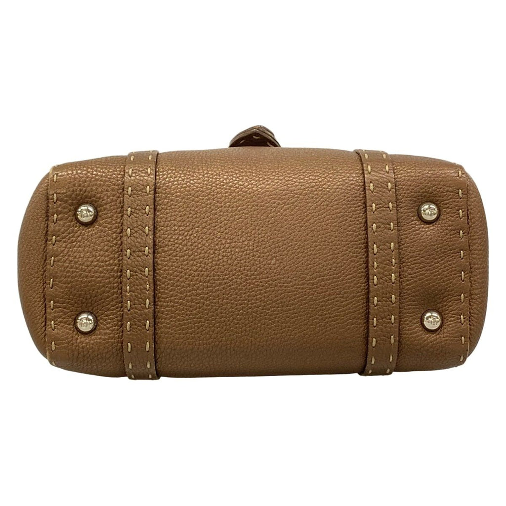 Fendi Handbag Linda Bagselleria Dark Brown Leather — view 5