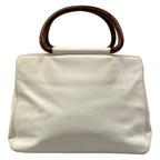 Chanel Handbag White CC Logo Wood Handle — view 3