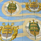 Hermes Scarf Carre 90 Light Blue Yellow Multi Chateaux Darriere Silk — view 4