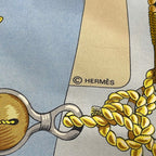 Hermes Scarf Carre 90 Light Blue Yellow Multi Chateaux Darriere Silk — view 2