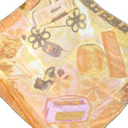 Fendi Scarf Orange Yellow Multi Flower Sheath Silk