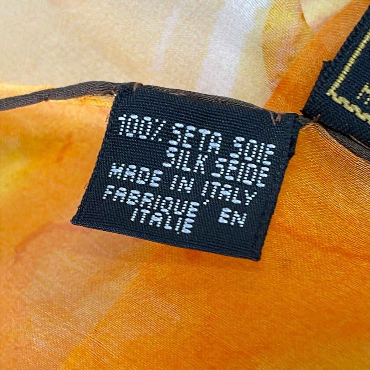 Fendi Scarf Orange Yellow Multi Flower Sheath Silk — view 3