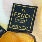 Fendi Scarf Orange Yellow Multi Flower Sheath Silk — view 2