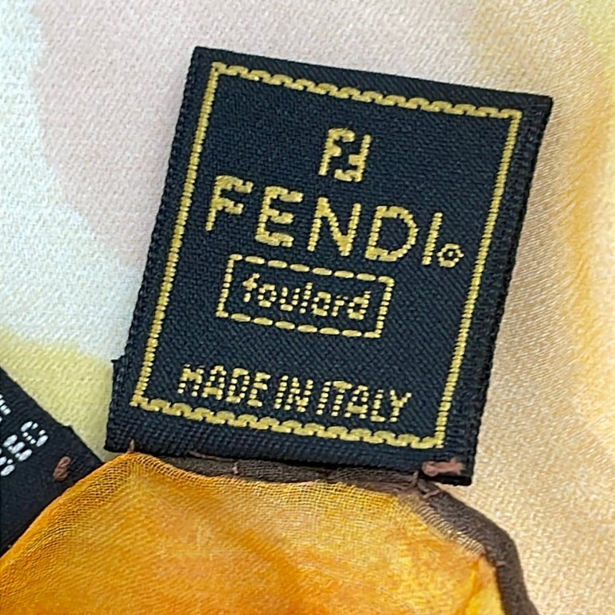 Fendi Scarf Orange Yellow Multi Flower Sheath Silk — view 2