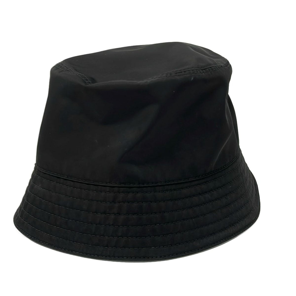 Prada Hat L Re-Nylon Bucket Hat Black Triangle Logo