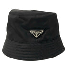 Prada Hat L Re-Nylon Bucket Hat Black Triangle Logo — view 2